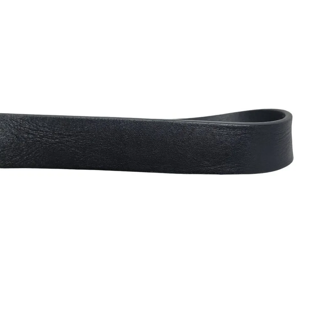 Vintage Polo Jeans Genuine Leather Belt M Fold Over Hook Loop Closure Logo‎